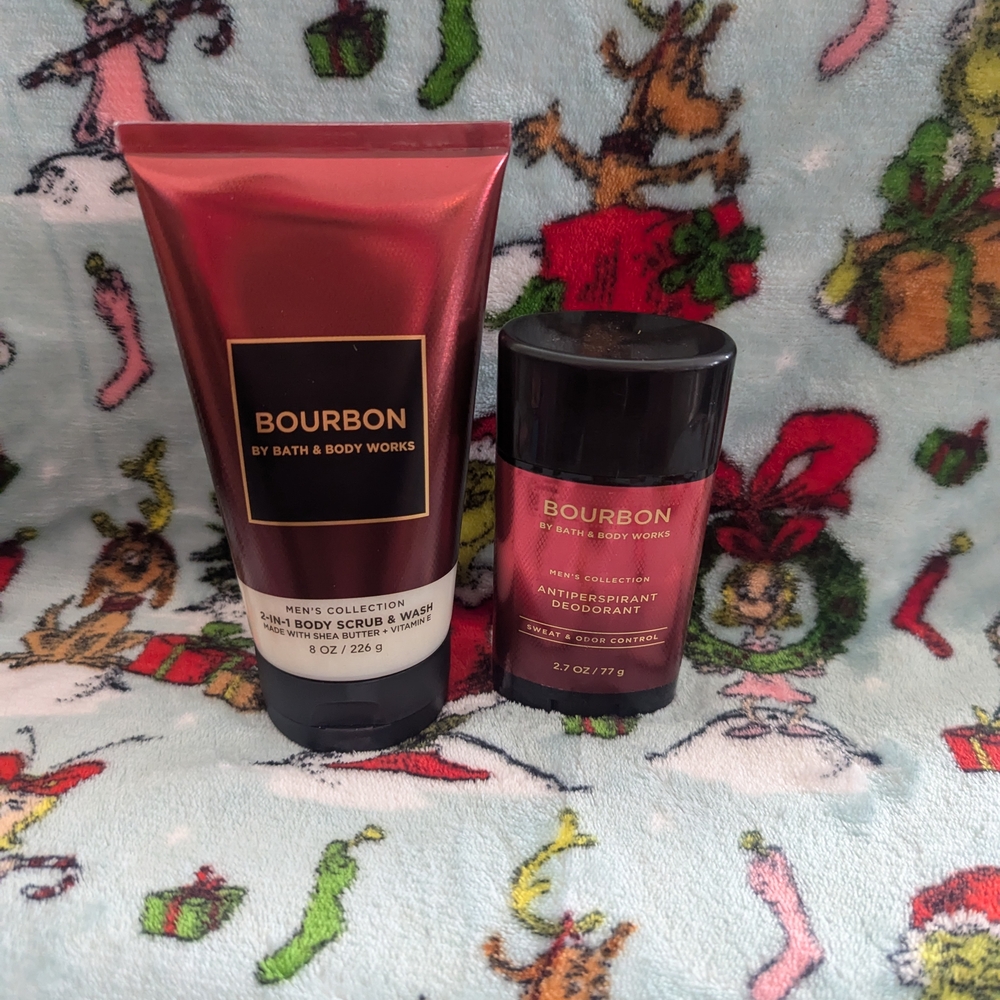 Bath & Body Works Bourbon Body Scrub and Deodorant Set - New